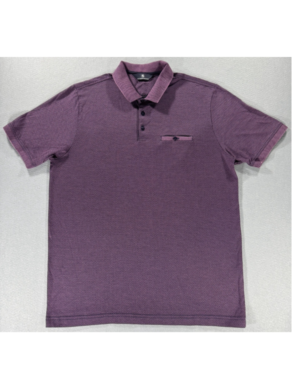 Hart Schaffner Marx Purple Geometric Pattern Large Purple Polo